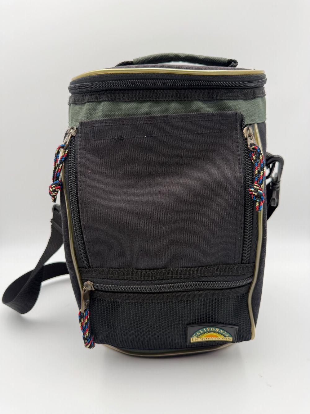 Vintage California Innovations Insulated Lunch Cooler Bag Black Green